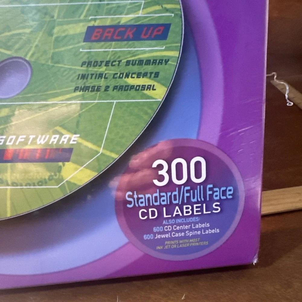 CD Stomper Matte White CD Labels, 300 Standard Full Face - NEW SEALED